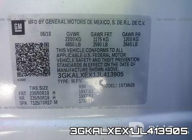 3GKALXEX1JL413905 фото 10