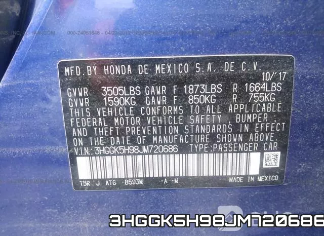 3HGGK5H98JM720686 фото 10