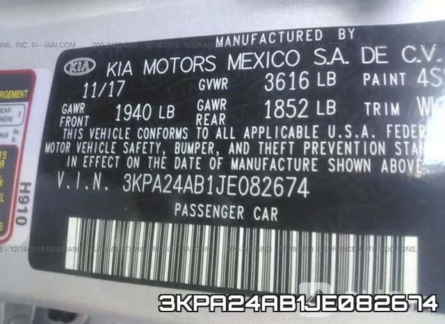 3KPA24AB1JE082674 фото 9