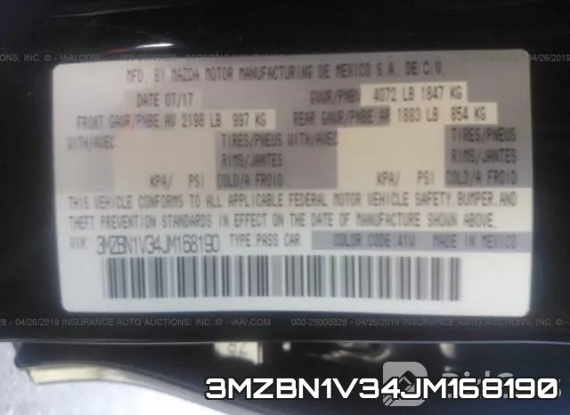 3MZBN1V34JM168190 фото 10