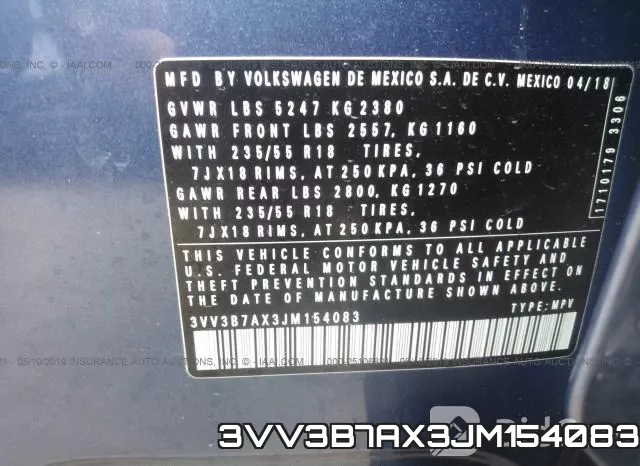 3VV3B7AX3JM154083 фото 10