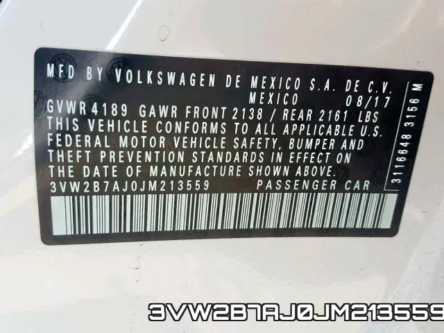 3VW2B7AJ0JM213559 фото 2
