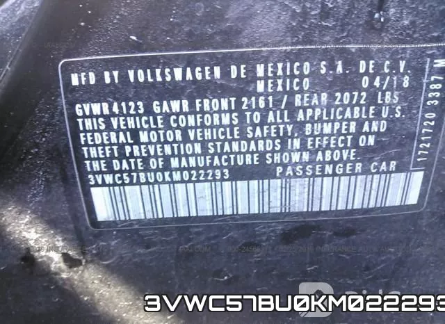 3VWC57BU0KM022293 фото 9