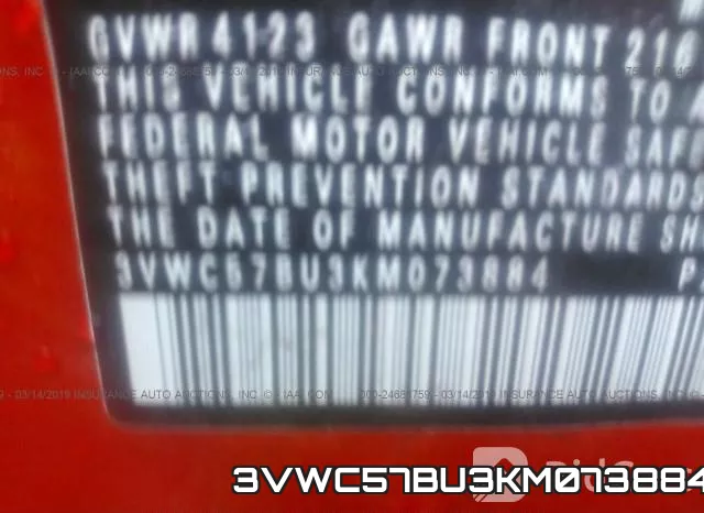 3VWC57BU3KM073884 фото 10