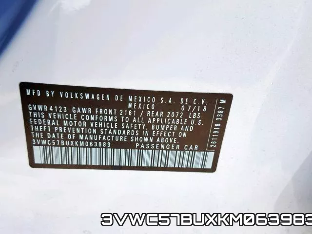 3VWC57BUXKM063983 фото 2