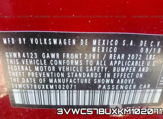 3VWC57BUXKM102071 фото 10