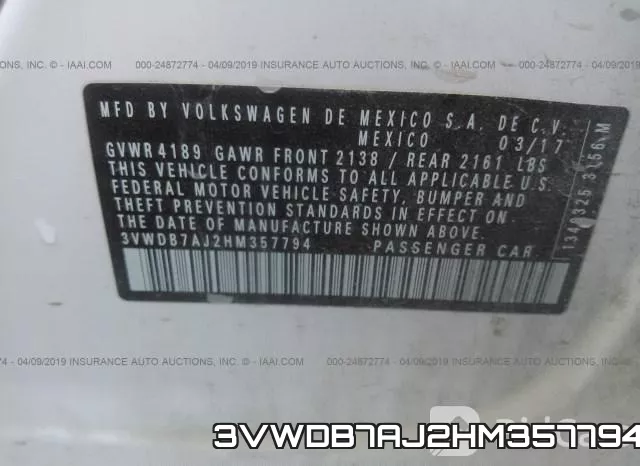 3VWDB7AJ2HM357794 фото 10