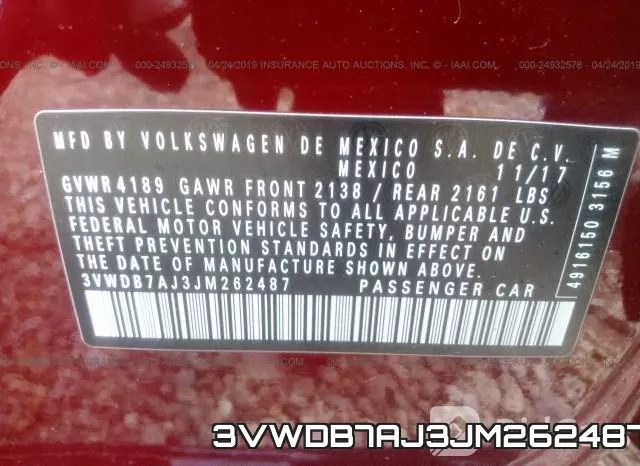 3VWDB7AJ3JM262487 фото 10