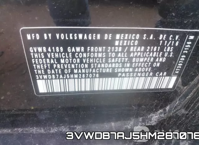 3VWDB7AJ5HM287076 фото 10