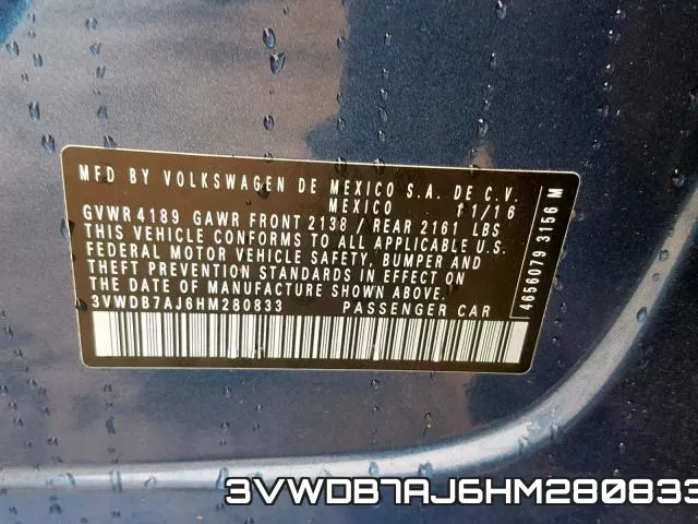 3VWDB7AJ6HM280833 фото 2