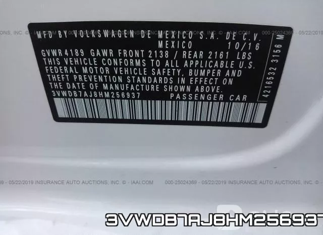 3VWDB7AJ8HM256937 фото 10