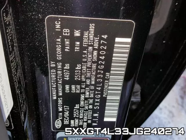 5XXGT4L33JG240274 фото 2