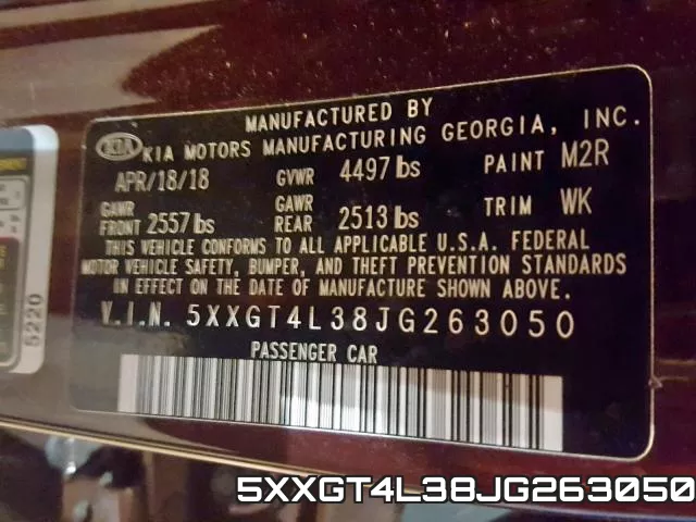 5XXGT4L38JG263050 фото 2