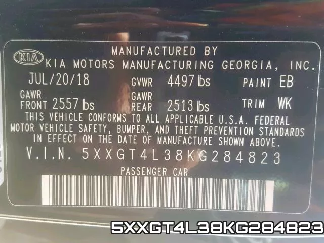 5XXGT4L38KG284823 фото 2