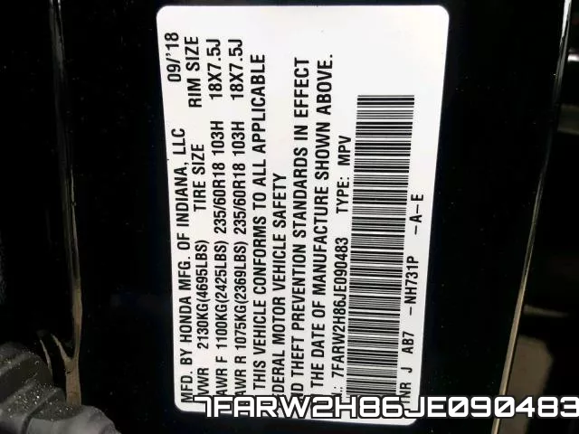 7FARW2H86JE090483 фото 2