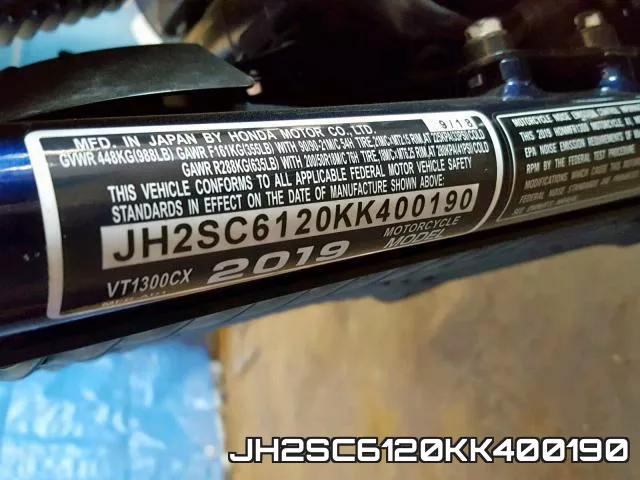JH2SC6120KK400190 фото 2