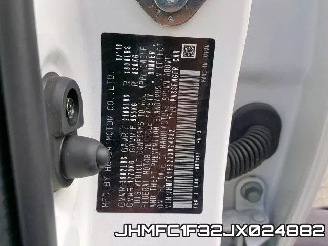 JHMFC1F32JX024882 фото 2