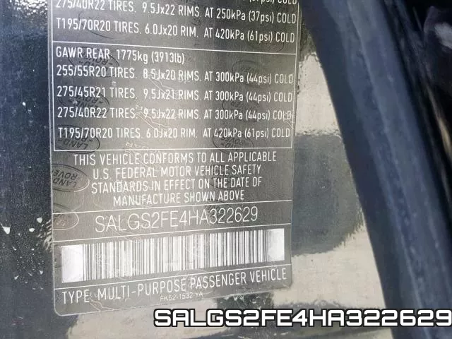 SALGS2FE4HA322629 фото 2