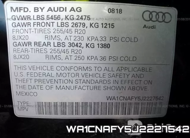 WA1CNAFY5J2227542 фото 10