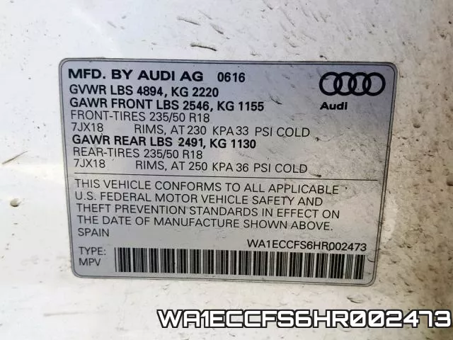 WA1ECCFS6HR002473 фото 2