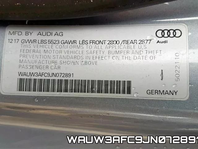 WAUW3AFC9JN072891 фото 2
