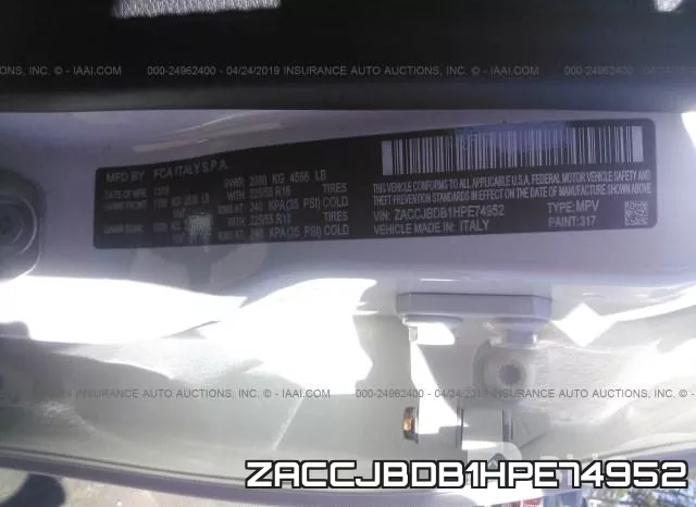 ZACCJBDB1HPE74952 фото 10