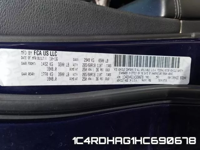 1C4RDHAG1HC690678 фото 2