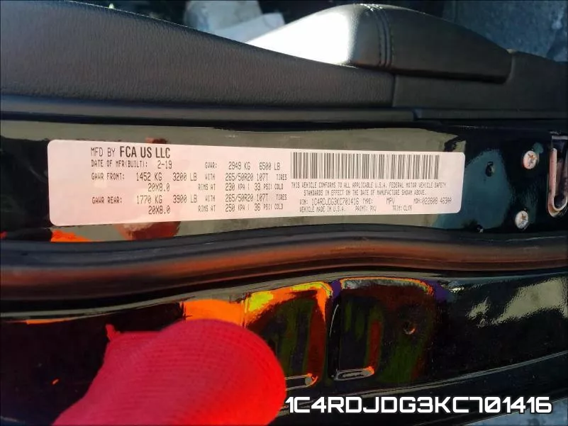 1C4RDJDG3KC701416 фото 2