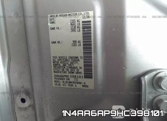 1N4AA6AP9HC398101 фото 10