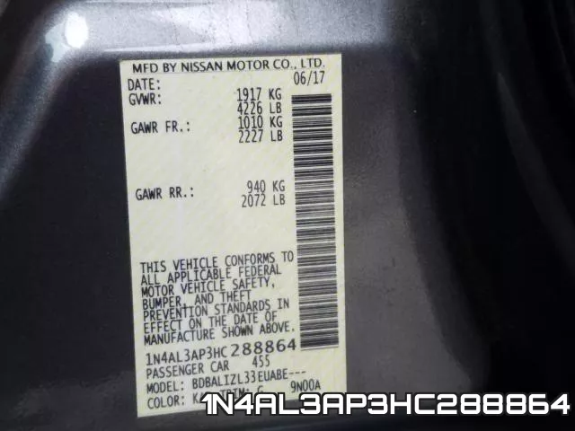1N4AL3AP3HC288864 фото 2