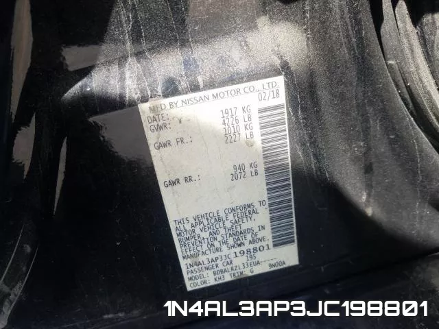 1N4AL3AP3JC198801 фото 2