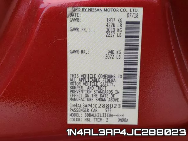 1N4AL3AP4JC288023 фото 2