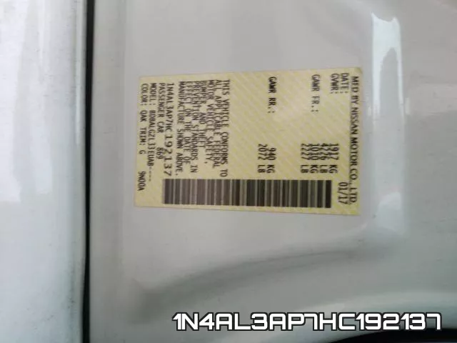 1N4AL3AP7HC192137 фото 2