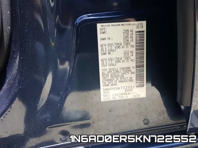 1N6AD0ER5KN722552 фото 2