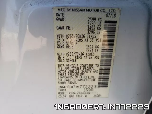 1N6AD0ER7JN772223 фото 2
