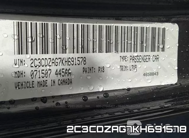 2C3CDZAG7KH691578 фото 10
