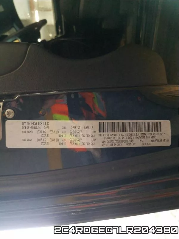 2C4RDGEG7LR204380 фото 2