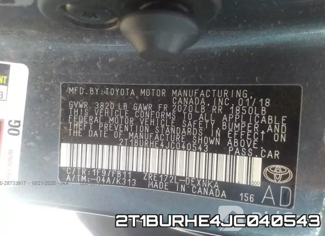 2T1BURHE4JC040543 фото 10