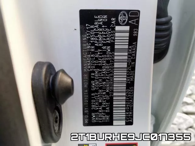 2T1BURHE9JC017355 фото 2