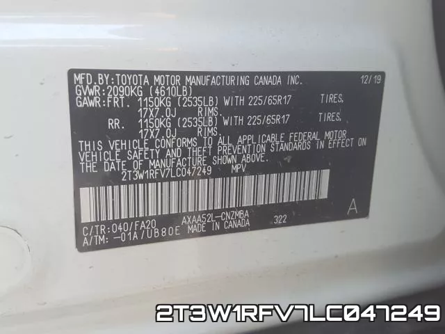 2T3W1RFV7LC047249 фото 2
