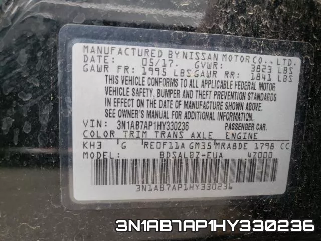 3N1AB7AP1HY330236 фото 2