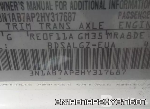 3N1AB7AP2HY317687 фото 10