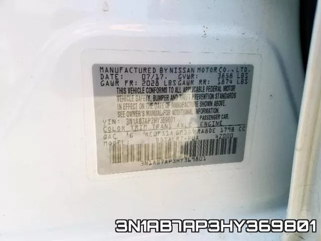 3N1AB7AP3HY369801 фото 2