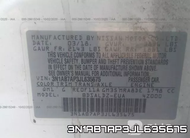 3N1AB7AP3JL635675 фото 9