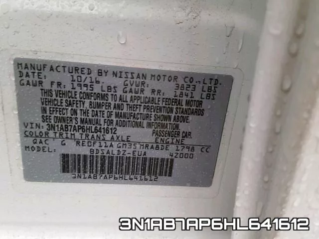 3N1AB7AP6HL641612 фото 2