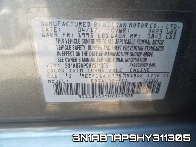 3N1AB7AP9HY311305 фото 2