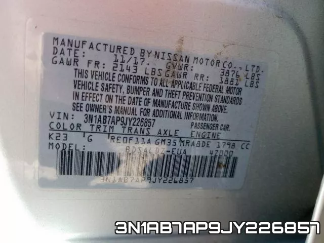 3N1AB7AP9JY226857 фото 2