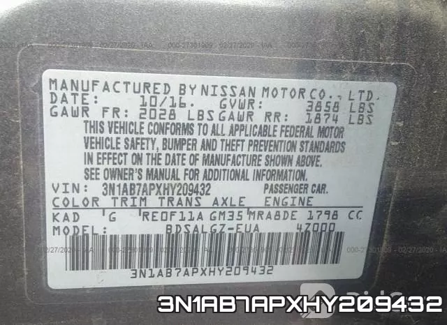 3N1AB7APXHY209432 фото 10