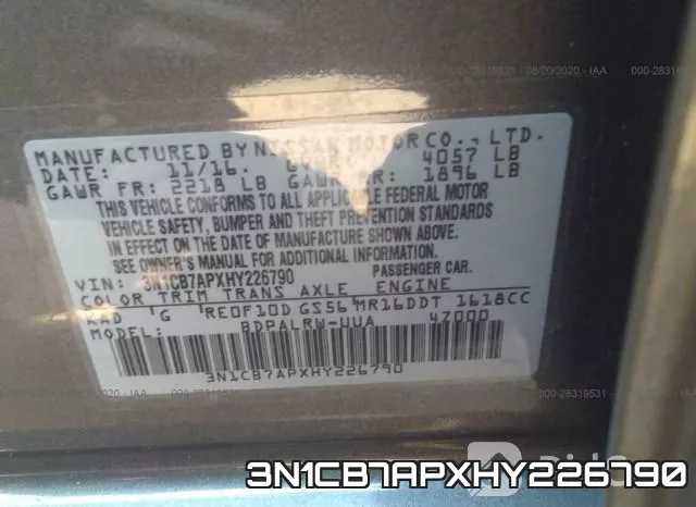 3N1CB7APXHY226790 фото 10