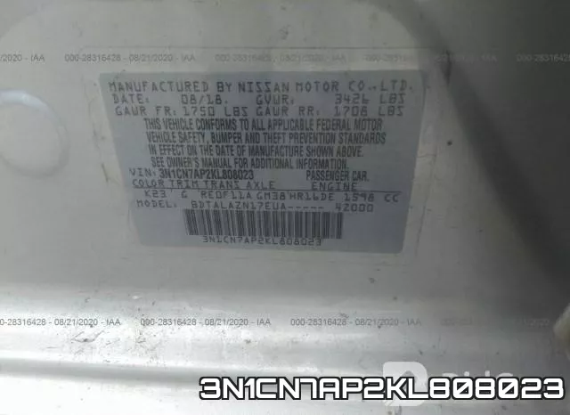 3N1CN7AP2KL808023 фото 10